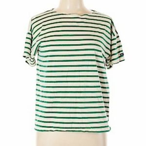Saint James Green Striped T-shirt